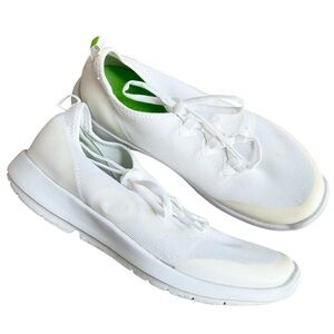 OOFOS White and Green Sneakers